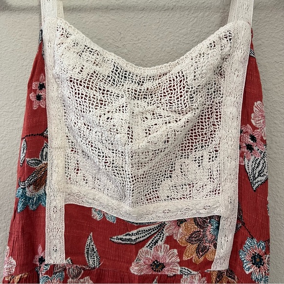 Maurices Women's Tank Top Spaghetti Strap Crochet Style Floral Flowers Lace XL - Picture 3 of 7